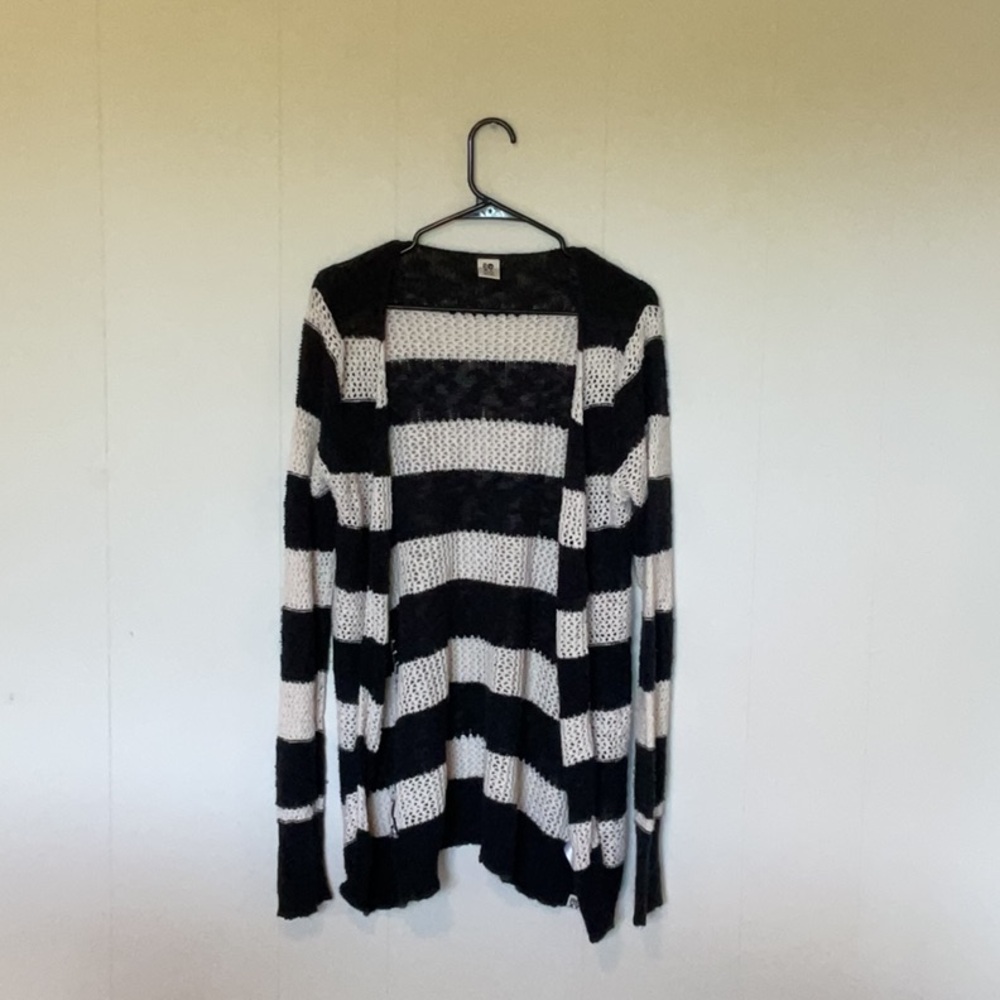 Black and White Striped Women's Sweater